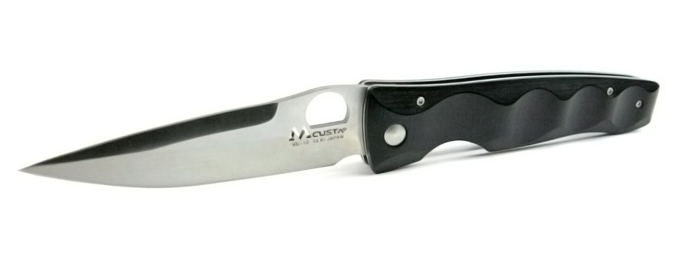 Нож складной, VG-10, черн.микарта, клипса
