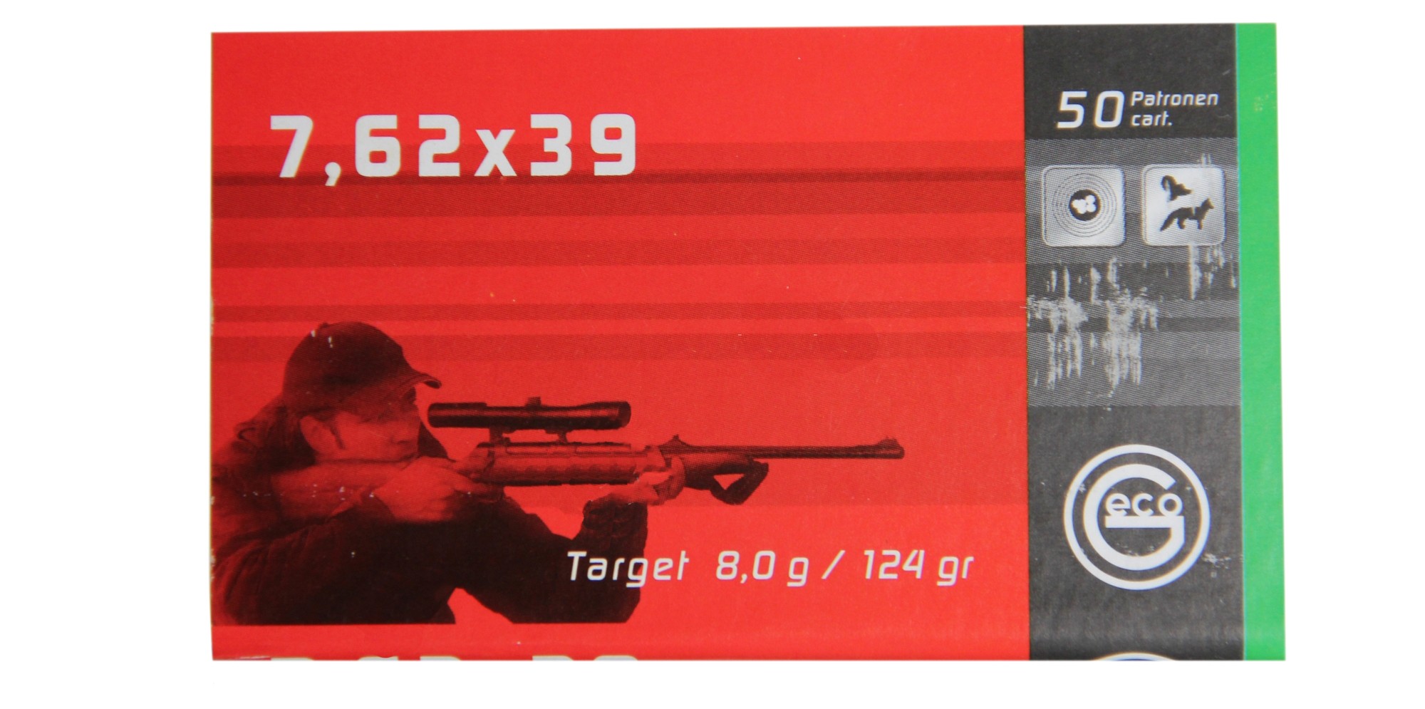 Патрон к.7.62*39, Geco FMJ, 8.0г